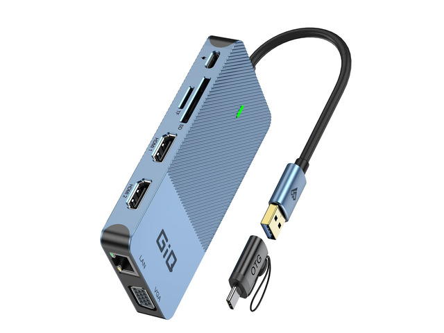 USB Docking Station USB C HUB USB 3.0 to Dual HDMI VGA Adapter Triple Display USB C Laptop Docking Station Dual Monitor HDMI Splitter Extender...