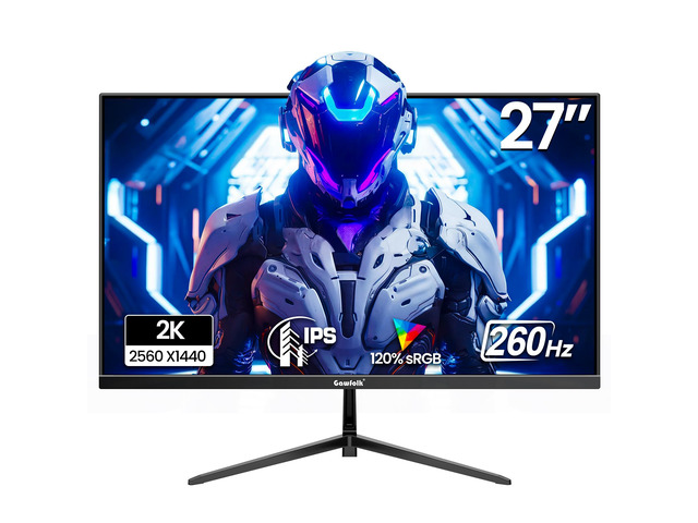 27 Inch Gaming Monitor IPS 260Hz, QHD 2560 * 1440p PC Monitors, Computer Screen for Home & Office, Support HDMI & DP, Wall Mount Compatible 75 *...