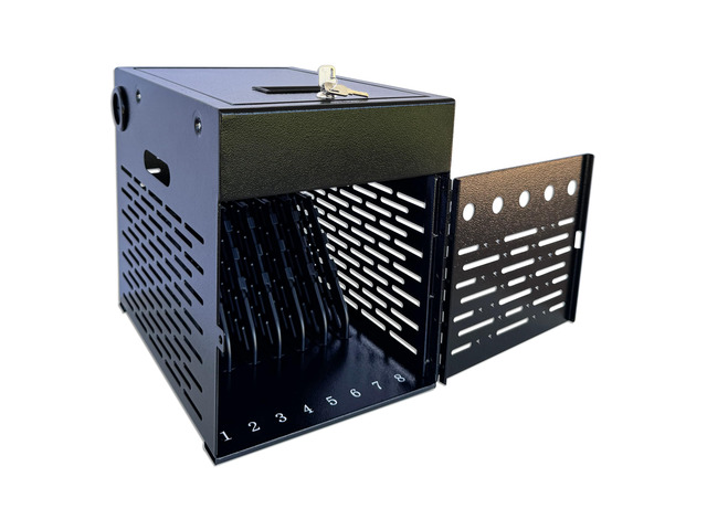 8-Device Tablet & Laptop Charging Cabinet, Lockable Steel Charging Station for Chromebooks, iPads & Devices Up to 14', Fully Assembled Storage...