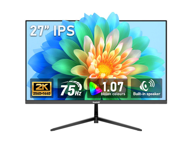 27 inch IPS 2K QHD (2560Ã—1440) Computer Monitor 75Hz Gaming PC Screen, 1msAdaptive Sync,100% sRGB, 1.07 Billion Colours, HDMI2.0DisplayPort 1.4,...