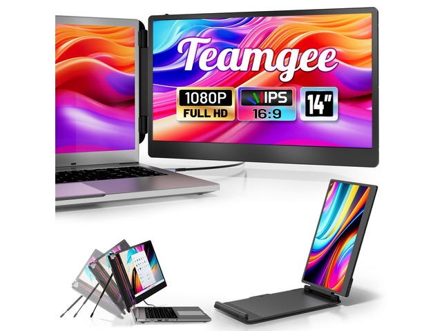 14 Laptop Screen Extender, S1 Dual FHD IPS Portable Monitor for 1317 Laptops, USB-C/HDMI Plug & Play, Compatible with Windows, macOS & Android,...