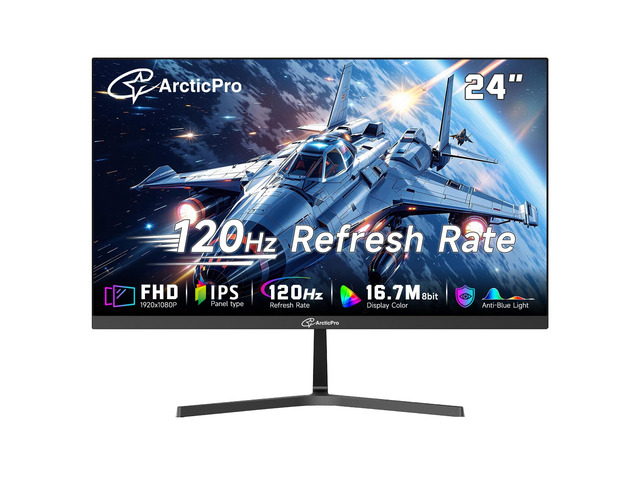 Monitor 24 inch Monitor 120Hz, FHD 1080p, Computer Monitor, IPS, 99% sRGB, 1ms Response Time, 3-Sided Frameless, Ultra Slim, VESA Mountable,...