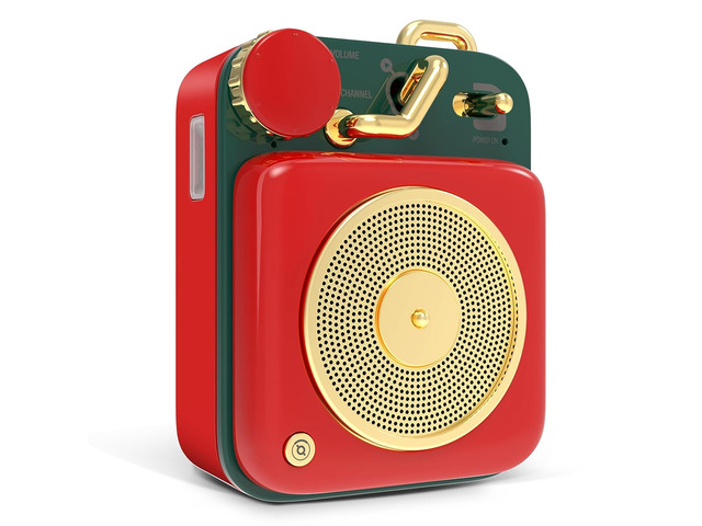Mini Bluetooth Speaker, Button Small Cute Portable Metal Retro Wireless Speaker with Loud Volume Great Sound and Portable Lanyard & Gift Bag for...