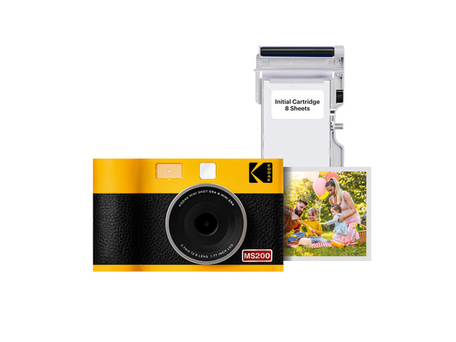 Mini Shot 2 ERA 4PASS 2-in-1 Instant Camera and Photo Printer (Yellow, Camera + 8 Sheets)