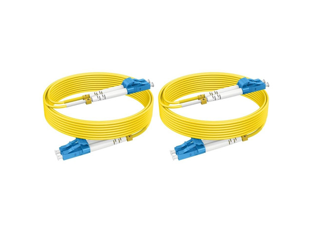 LC to LC Single Mode Fiber Patch Cables, 200ft(61m), Options 7inch~1000ft, Fiber Optical Cable 10G SMF LSZH Duplex 9/125m OD 2.0mm (2pack)