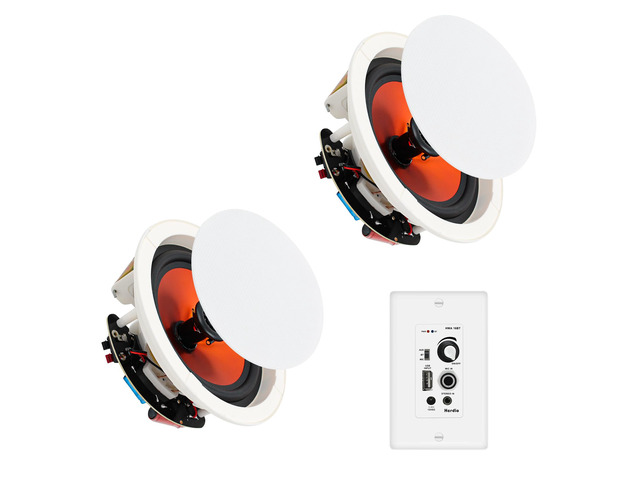 8 Inch Bluetooth Ceiling Speakers 400W 2-Way Flush Mount in Wall Amplifier Receiver Suitable for Home Theater Bathroom Living Room Kitchen Office...
