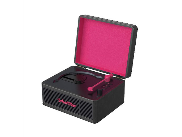 Portable CD Player with Bluetooth and Speakers, Black & Pink Rechargeable retro suitcase design with magnetic back, AUX and TF card support for...