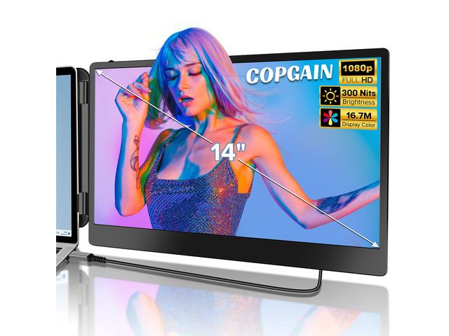 2023 Upgraded S1 14 Portable Monitor for Laptop Screen Extender Monitor 1080P FHD IPS Dual Laptop Monitor Extender Plug and Play Type-C/HDMI for...
