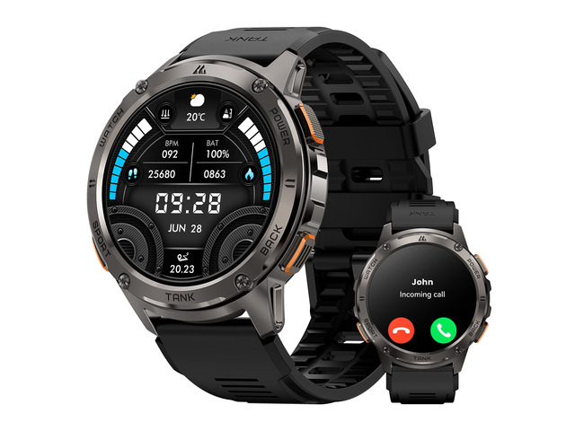 Smart Watches for Men, Rugged Military Bluetooth Call (Answer/Dial Calls), 1.43' Ultra HD AMOLED Display, 60 Days Extra-Long Battery, Full Metal...