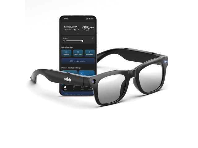 AI Smart Glasses with HD Camera, BT Call, 8MP Anti-Shake Camera Glasses with 1080P Video Recording Dual Mic, Simultaneous Interpretation/GPT...