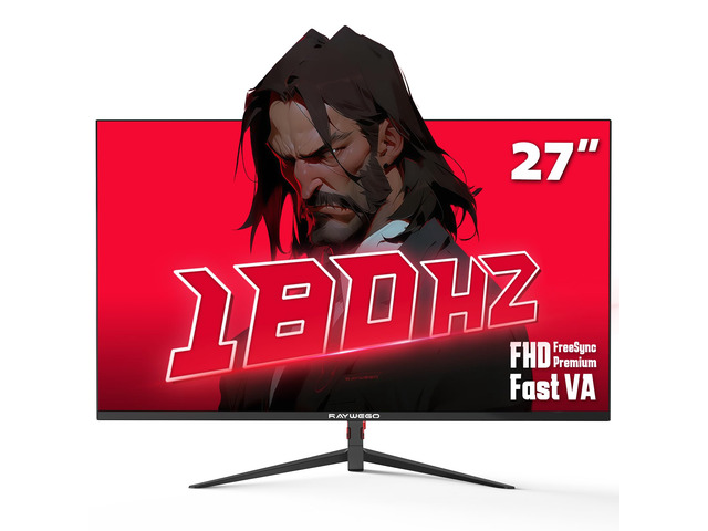27 Inch Gaming Monitor 180Hz Refresh Rate Fast VA 1080p with 4000:1 Contrast Ratio, Adaptive-Sync, HDMI/DP/USB, VESA Mountable, 3-Side Borderless,...