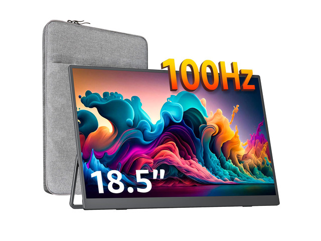 Portable Monitor IPS Travel Monitor with USB-C HDMI Portable Screen for Laptop MacBook Surface PC PS4/5 External Display with Kickstand, VESA...