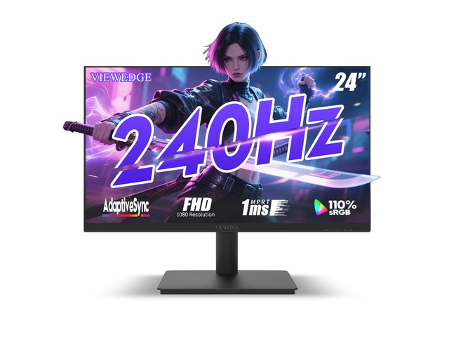 24 Inch Gaming Monitor with 240Hz, VA 1ms, FHD 1080p and HDR 10 PC Computer Monitor with 110% sRGB, Bluelight Filter, 2 HDMI & 1 DP Port, Support...