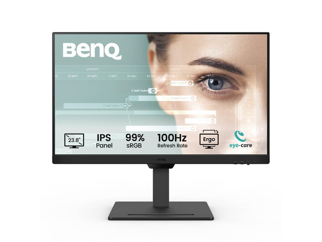 GW2490T Computer Monitor 24' 100Hz FHD 1920x1080p IPS Eye-Care Tech Low Blue Light Anti-Glare Adaptive Brightness Height and Tilt...