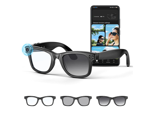AI Smart Glasses 4K HD Camera, BT Call, 800W Anti-Shake Camera Glasses with Video Recording Dual Mic, Simultaneous Interpretation/GPT Identify...