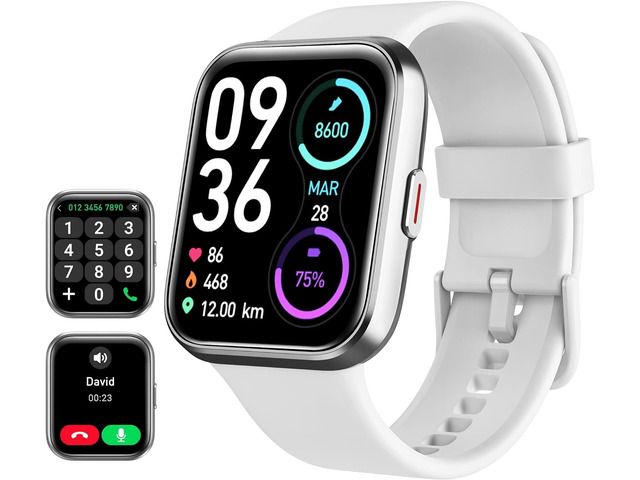 Smart Watch for Women Android & iPhone, Alexa Built-in, 1.8' Touch Screen Fitness Tracker with Answer/Make Calls, IP68 Waterproof Heart...