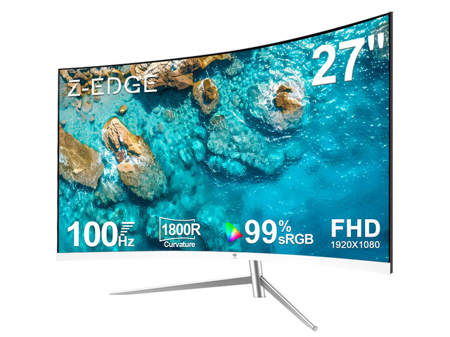 Z-Edge 27-inch Curved Gaming Monitor, Full HD 1080P 1920x1080 LED Backlight Monitor, with 100Hz Refresh Rate and Eye-Care Technology, 178° Wide...