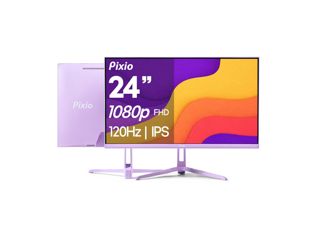 PX246 Wave Purple 24 inch 120Hz Refresh Rate FHD 1080p Resolution IPS Panel 4ms GTG Response Time Gaming Monitor with Adaptive Sync