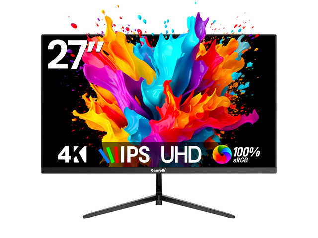 27 Inch 4K Monitor IPS 60Hz, UHD 3840 x 2160p PC Monitors, Computer Dispaly for Home & Office, Support HDMI & DP, Wall Mount Compatible