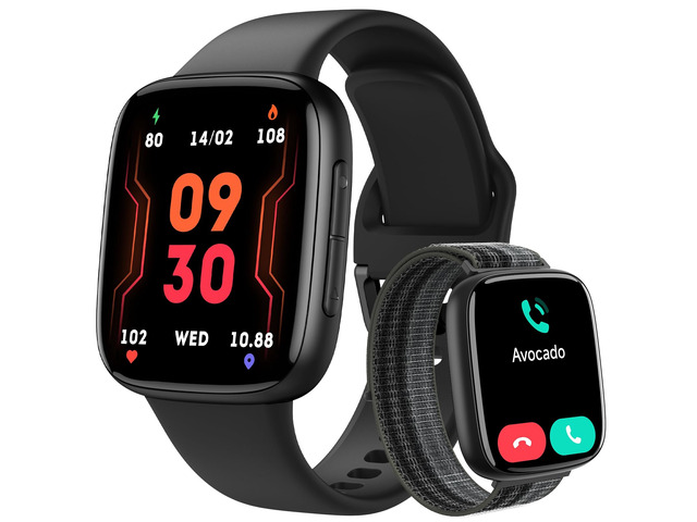 Smart Watch for Men/Women, Answer/Make Call, 1.85' AMOLED Always-On Screen Compatible iPhone/Android, Fitness Tracker with Heart Rate/Sleep/SpO2...