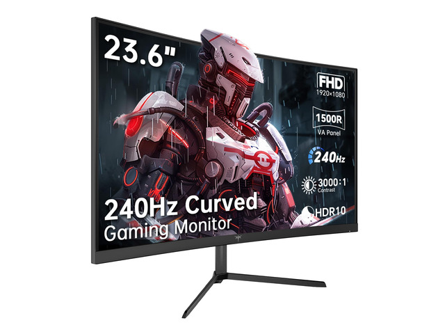 24 Inch 240Hz Curved Gaming Monitor, FHD 1080p 1500R 1ms Computer Monitor, Adaptive Sync, 3000:1 Contrast, HDR Support, HDMI 2.0 & DP 1.4, Low Blue...