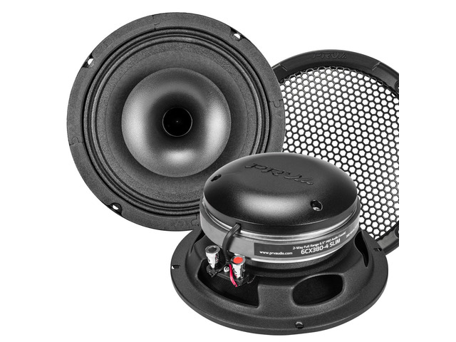 6.5' Shallow Coaxial Car Audio Speaker 2X 6CX380-4 Slim Loudspeakers with Built-in Tweeter Driver and Grill Included 380 Watts 4 Ohm (2 Speakers)...