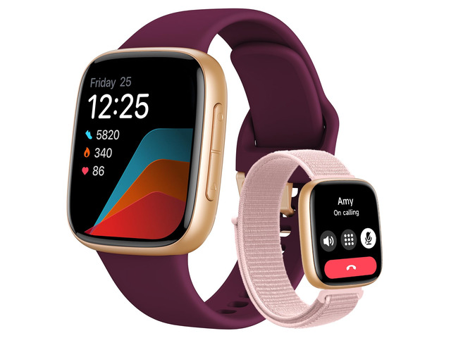 Smart Watch for Women/Men, Answer/Make Call, 1.85' AMOLED Always-On Screen Compatible iPhone/Android, Fitness Tracker with Heart Rate/Sleep/SpO2...
