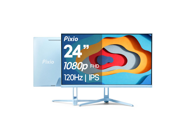 PX246 Wave Blue 24 inch 120Hz Refresh Rate FHD 1080p Resolution IPS Panel 4ms GTG Response Time Gaming Monitor with Adaptive Sync