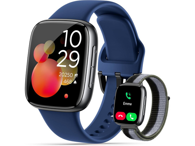 Smart Watches for Men Women, 1.85' HD AMOLED Smart Watchfor iPhone & Android, 12-Day Battery, 3ATM Waterproof,Bluetooth Calls/Messages, Health...