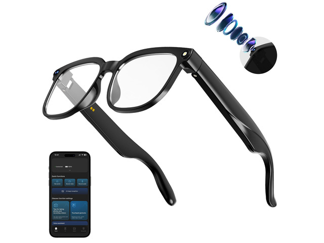 AI Smart Glasses with Camera,8MP Camera Glasses,1080P Anti-Shake Video Recording, Real Time Translation,AI Voice Assistant,Object...