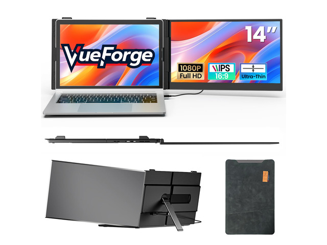 Laptop Screen Extender, 14' FHD 1080P Laptop Monitor Extender, Ultra-Thin Portable Monitor for Laptop with USB-C/HDMI Port, Plug & Play for...