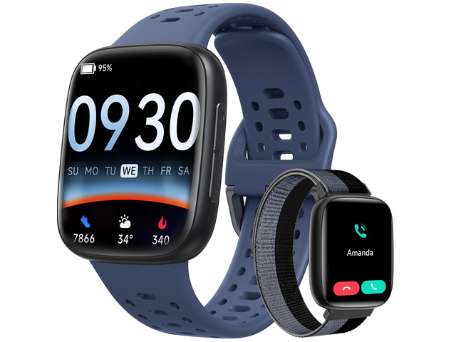 Smart Watches for Women/Men Android iPhone, [1.85' AMOLED Screen] Smartwatch Fitness Tracker 3ATM Waterproof with Bluetooth Calls, AI Control,...