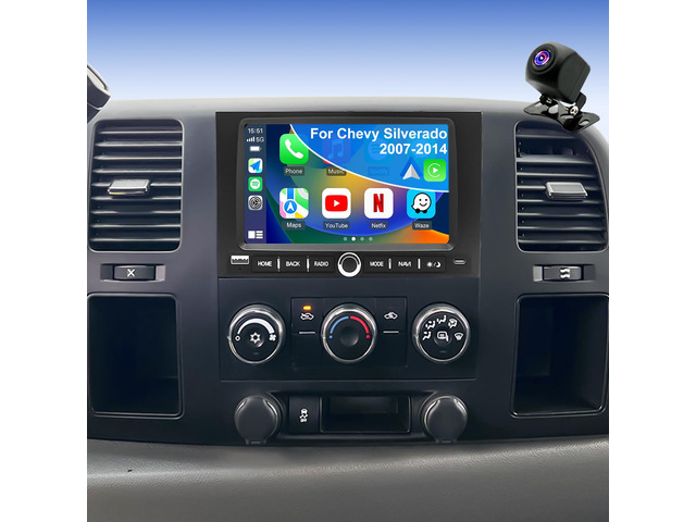 5GWifi Upgrade Radio for Chevy Silverado 1500/2500/3500 2007-2013, Express Van 1500/2500/3500 2013-2025, GMC Yukon Acadia 2007-2012, 7' Touch...