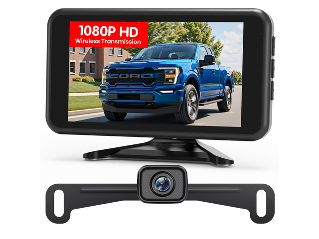 Wireless Backup Camera: 5' 1080P HD Dual-Channel Monitor, Easy Installation,Stable Digital Transmission Signal,IP69K Waterproof Night Vision Back...