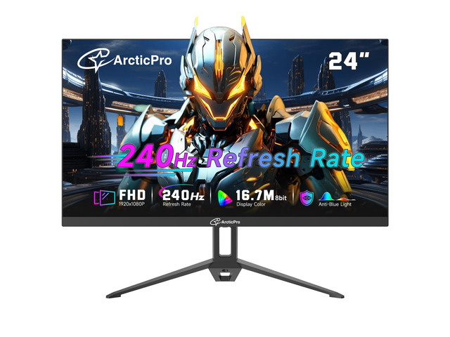 Monitor 24inch Gaming Monitor 240Hz, FHD 1080p, 2ms Response Time, Adaptive sync, 3000:1 Contrast, PC Monitor, 3-Sided Frameless, Ultra Slim, 120%...