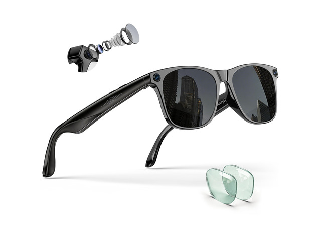 4K Camera Glasses with ChatGPT AI, Polarized Lenses + Extra Photochromic, EIS Anti-Shake Video Recording, Open Ear HiFi Audio, Ideal for Driving &...