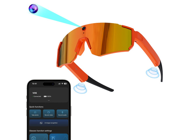 AI Pro Camera Glasses 32MP - Recording Glasses with 6-Axis EIS Stabilization, ChatGPT Voice Assistant, IP56 Waterproof, Dual-Mic ENC Noise...