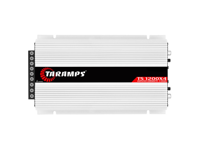 Taramps TS 1200x4 Amplifier Car Audio 1200W RMS 2 Ohms 4 Channels 2 Bridged Channels, Full Range Crossover Fixed RCA/Wire Input - Multichannel Class D