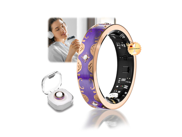6 Gen Diamond Smart Ring and Wireless Charging Case Industry Rank 1-0 Measurement Error 2026 Smart Ring for Women - Advanced Health Tracker for...