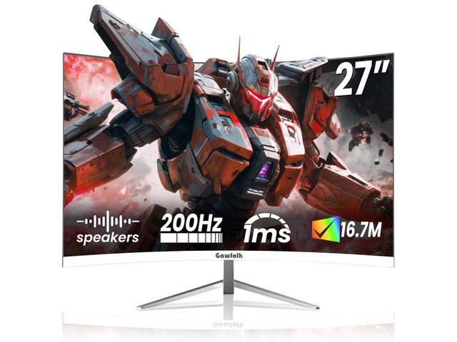 27' Curved Gaming Monitor, 180Hz/200Hz FHD 1920x1080 1800R Immersive VA Panel, 1ms Response Time, FreeSync, Built-in Speakers, HDMI, VESA...