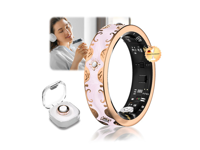 6 Gen Diamond Smart Ring and Wireless Charging Case Industry Rank 1-0 Measurement Error 2026 Smart Ring for Women - Advanced Health Tracker for...