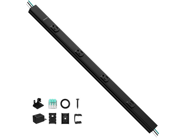24 in Hardwired Under Cabinet Power Strip, 2-Pack, ETL Listed 3 TR Outlets, USB-A & USB-C, Custom Length Plug Molding Under Cabinet, Seamless...