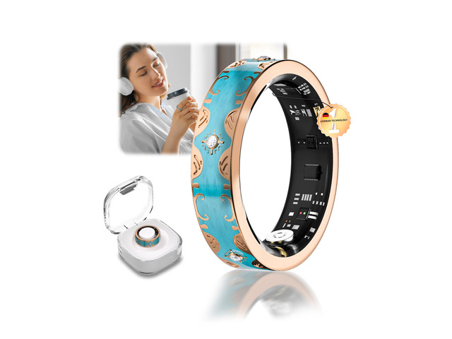 6 Gen Diamond Smart Ring and Wireless Charging Case Industry Rank 1-0 Measurement Error 2026 Smart Ring for Women - Advanced Health Tracker for...