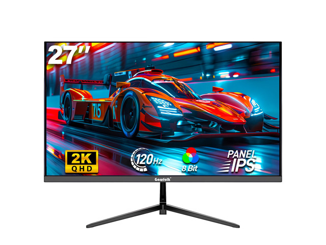 Gaming Monitor 27 inch QHD IPS, PC Screen 120Hz 2K (2560×1440P), Ultra-Thin Zero Frame Computer Display for Home Office Business, DP, HDMI,...