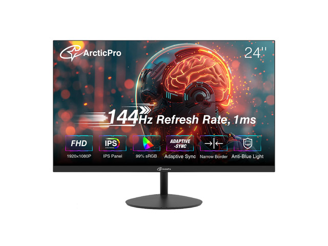 24inch Computer Monitor, FHD 1080p, 144Hz Office and Gaming Monitor, IPS, Adaptive Sync, 110% sRGB, 1ms, 3-Sided Frameless, Ultra Slim, VESA...