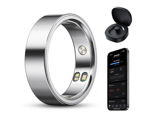 Smart Ring for Women/Men, Fitness Tracker Ring with Call & Alarm Vibration, Heart Rate, Blood Oxygen, Sleep Tracker, Women Cycle Prediction, 5ATM...