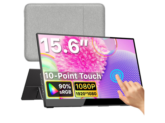 Portable Monitor for Laptop MacBook Surface PC Xbox PS5, Travel Monitor Second Screen for Laptop, HDMI USB-C VESA Compatible Built-in Speaker,...