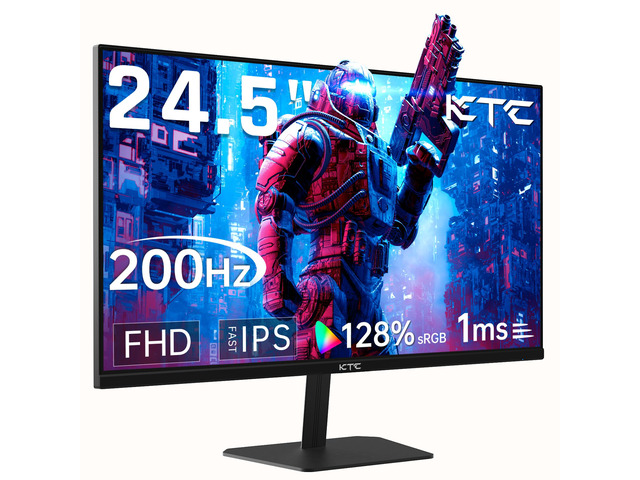24.5 Inch Gaming Monitor, 180Hz (Up to 200Hz) Monitor FHD, Fast IPS 1080P 1ms, 128% sRGB HDR10, Adaptive Sync, HDMI DP, VESA Tilt Adjustable for...