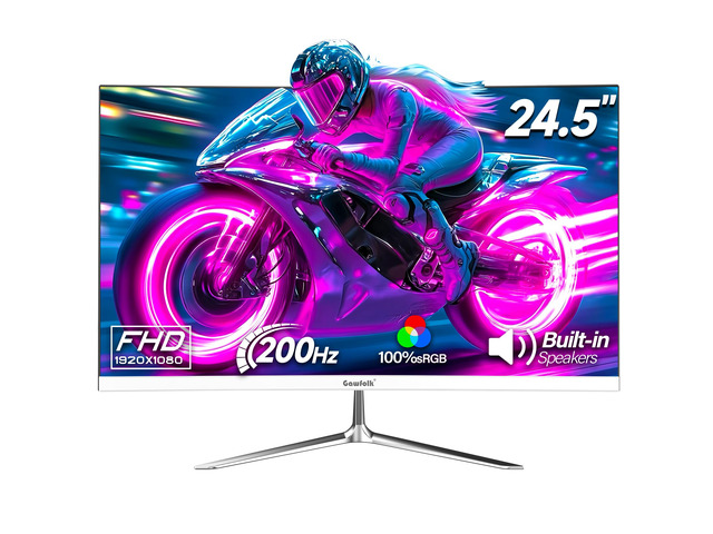 Gaming Monitor 24.5 Inch 200Hz Built-in Speakers, 180hz PC Monitor FHD 1080P Frameless Computer Monitors, VA,sRGB 100%, DisplayPort, HDMI, Eye...