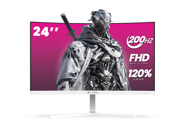 24' Curved Gaming Monitor, 165Hz/200Hz Computer Monitor, FHD 1920x1080, 120% sRGB, AMD FreeSync, Blue Light Filter, for Gaming & Office, Wall...